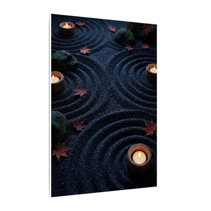 Seijaku Rock Garden Canvas Art - Dark Japandi Dark Texture