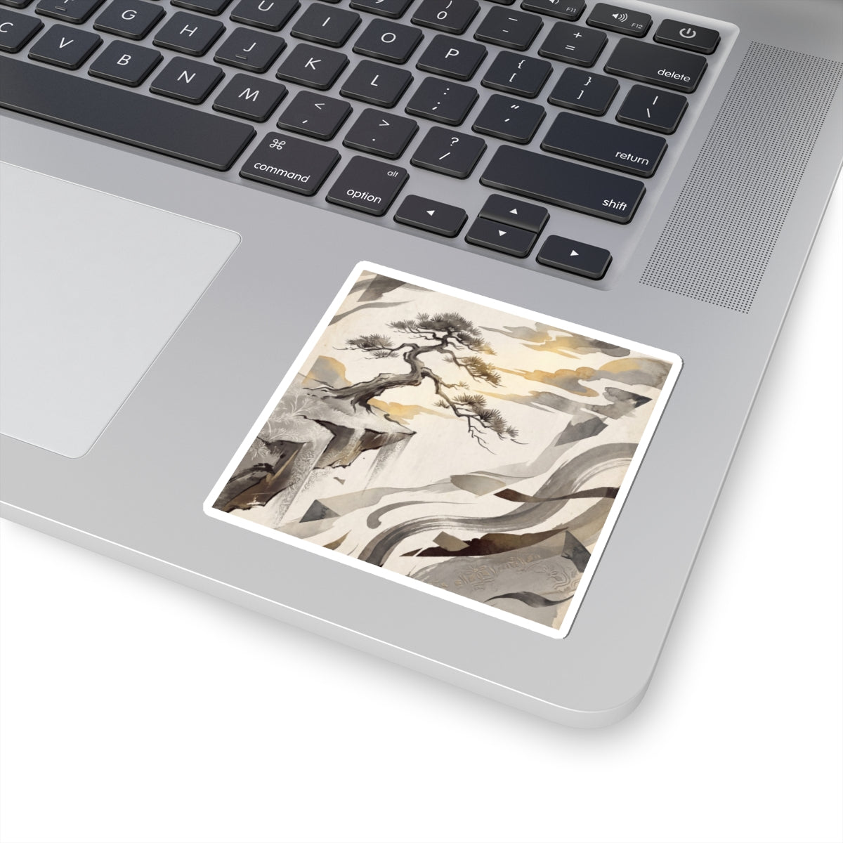 Golden Hour Pine Tree Sticker - Japandi Seijaku Art Print