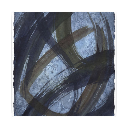 Ink Brushstroke Canvas Art | Winter Dark Japandi Shadow Zen Art