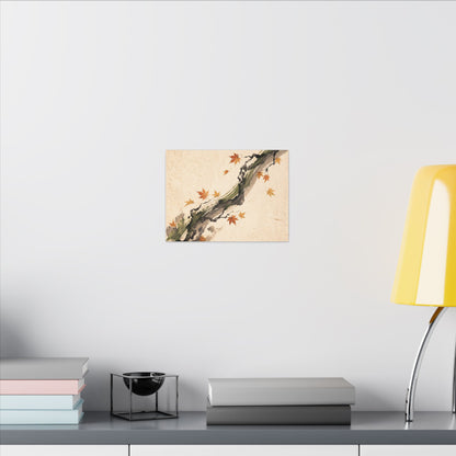 Ink Brushstroke Autumn Canvas Art | Zen Calm Design