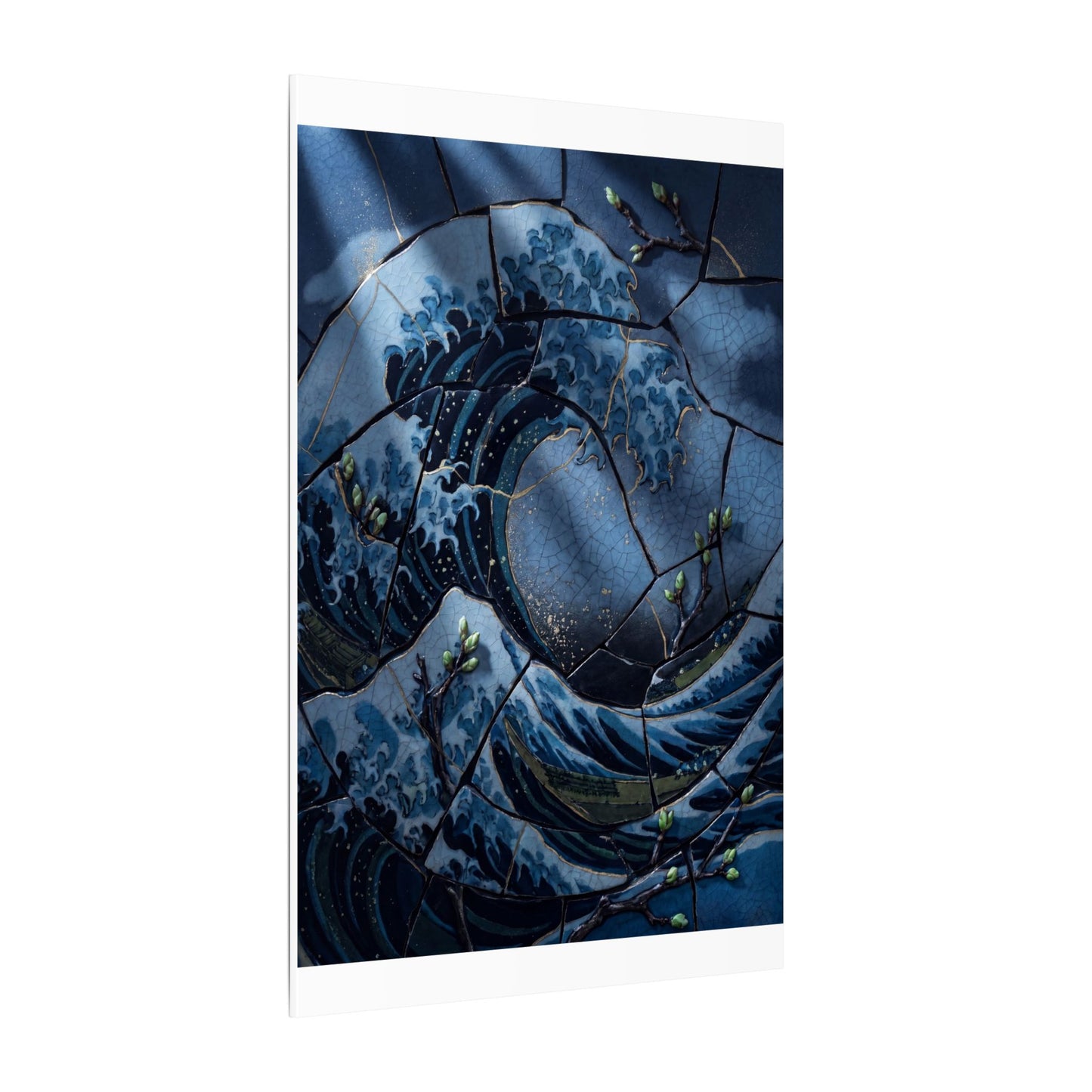 Ocean Wave Spring Canvas Art | Kintsugi Artful Design