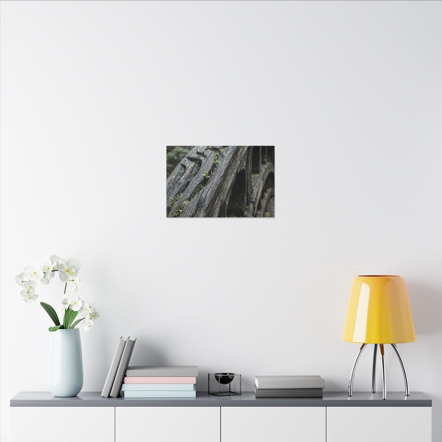 Overcast Wooden Bridge Canvas Art - Japandi Kanso
