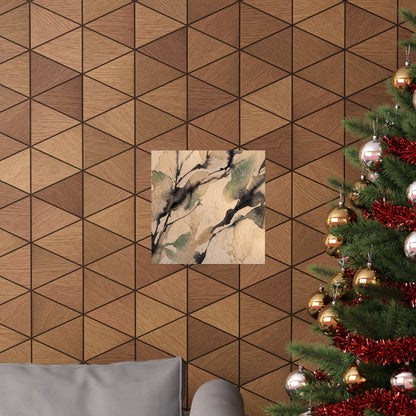 Shadow Play Winter Wall Art Print | Japandi Cozy Design
