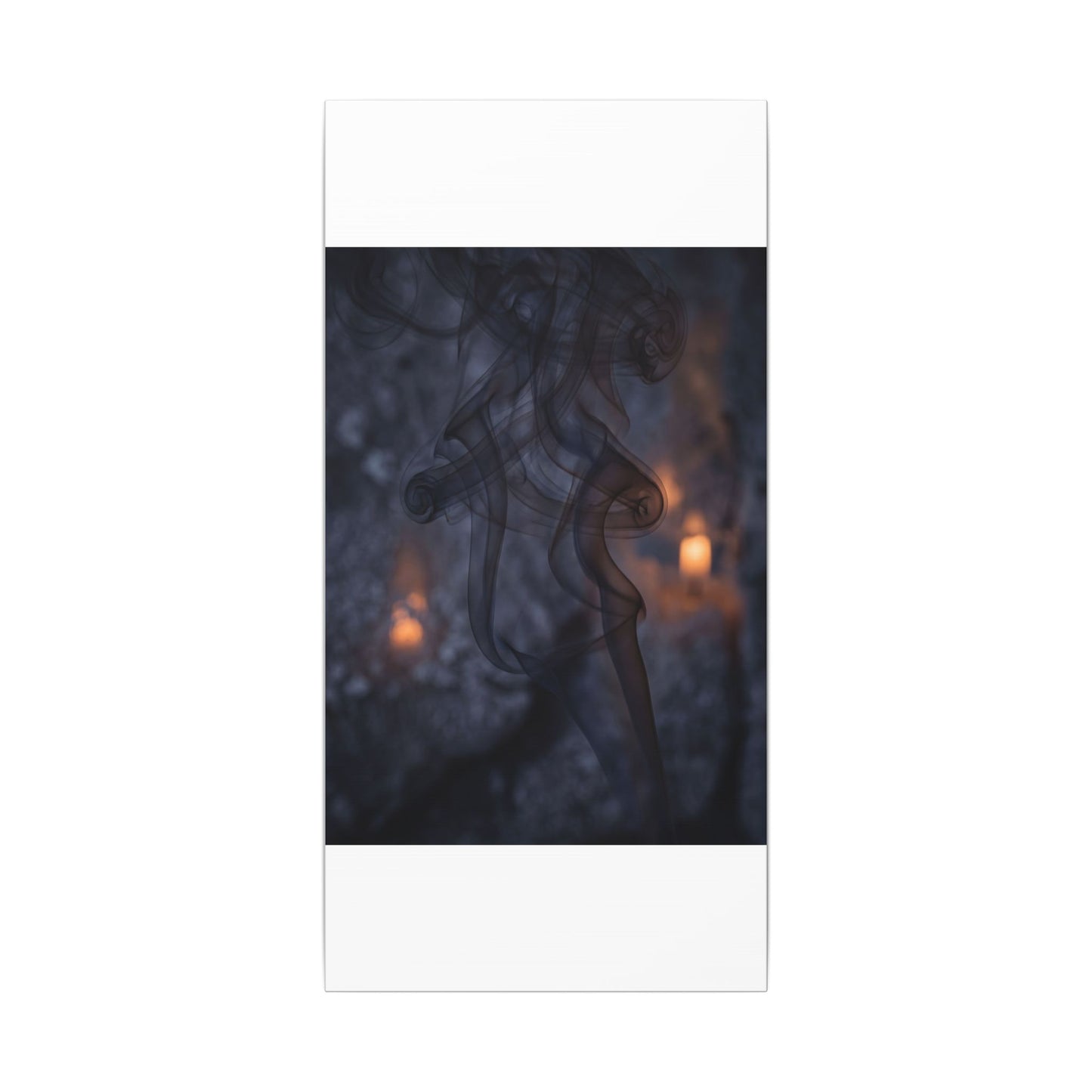 Incense Smoke Winter Canvas Art | Dark Japandi Sophisticated Design
