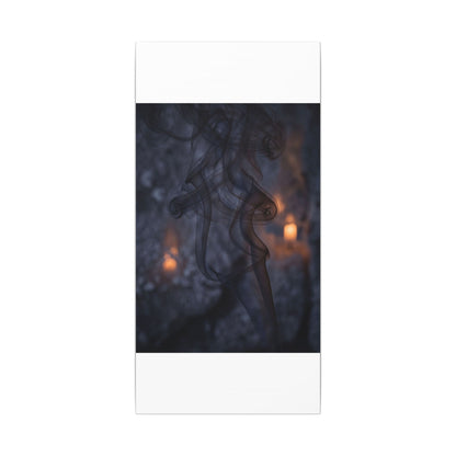 Incense Smoke Winter Canvas Art | Dark Japandi Sophisticated Design