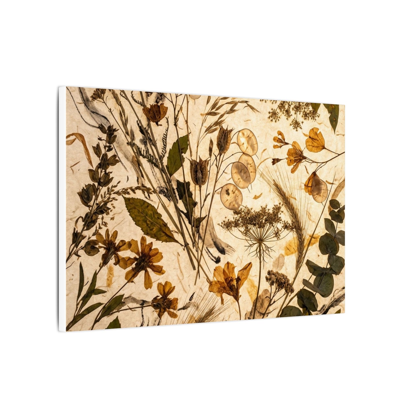 Dried Flowers Summer Canvas Art | Japandi Neutral Design