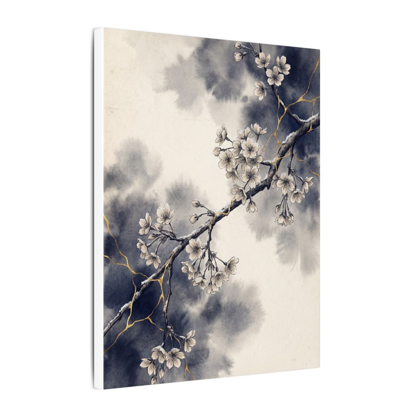Ma Cherry Blossom Canvas Art - Kintsugi Gold Vein