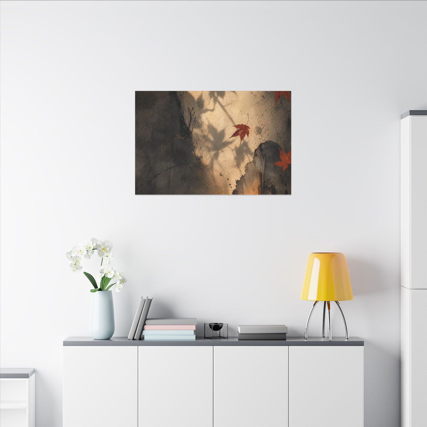 Shadow Play Texture Canvas Art | Neutral Japandi Art