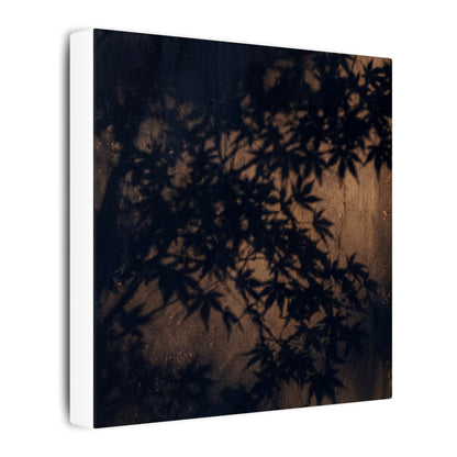 Shadow Play Autumn Canvas Art | Dark Japandi Atmospheric Design