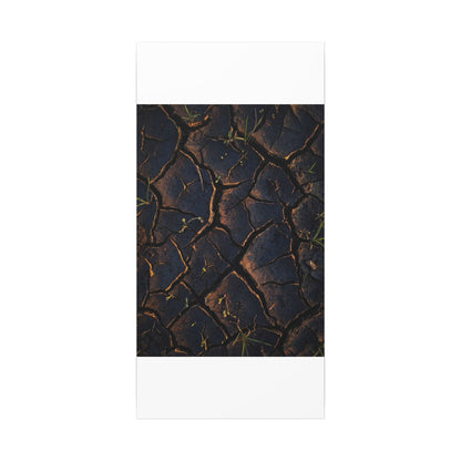 Cracked Earth Moody Minimal Canvas Art | Luxurious Dark Japandi Art