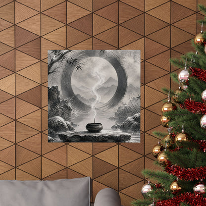 Dappled Incense Smoke Wall Art Print - Zen Seijaku