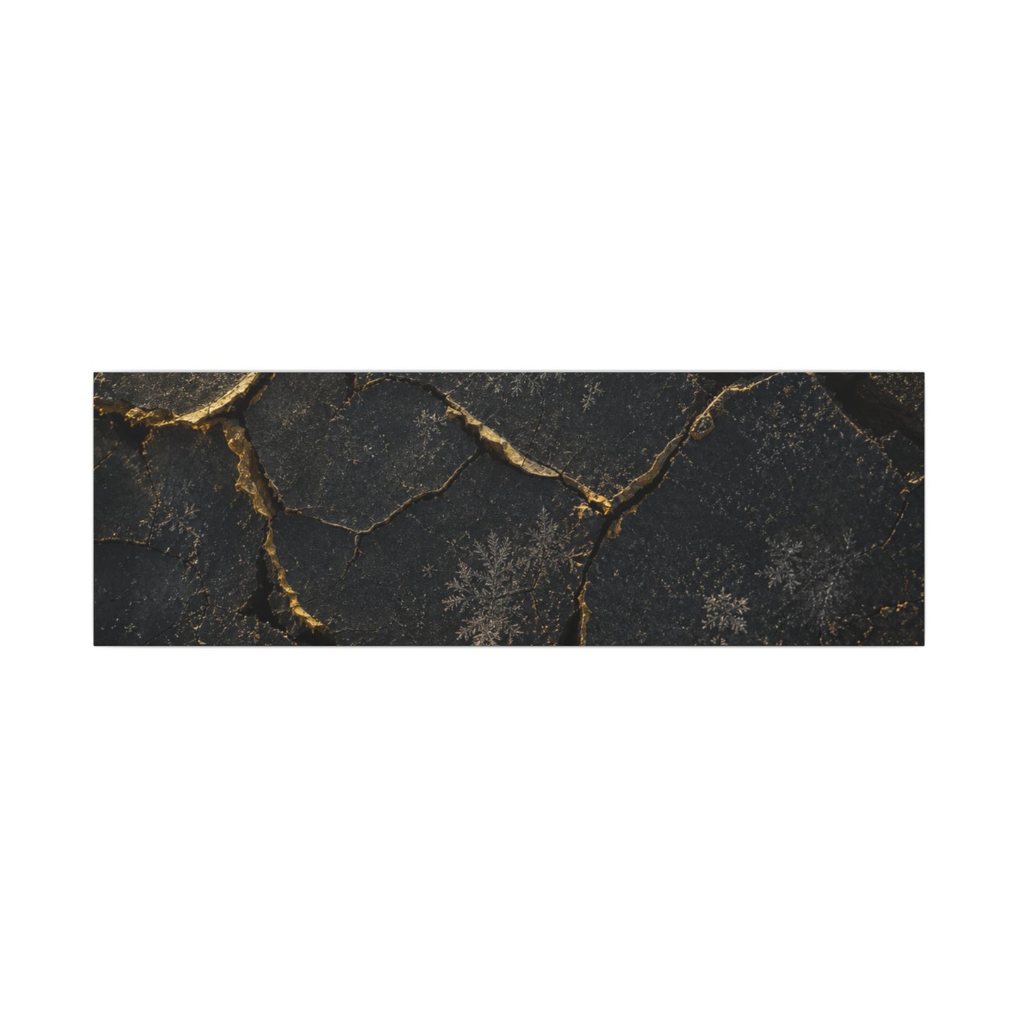 Cracked Earth Canvas Art | Winter Dark Japandi Shadow Zen Art