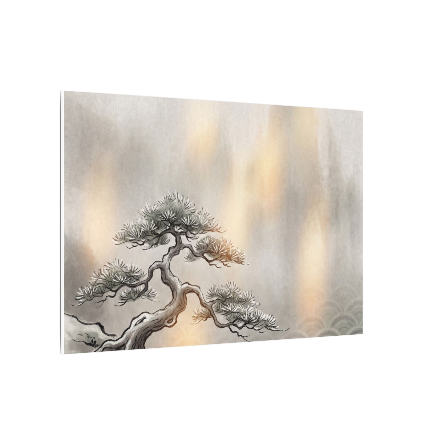 Pine Tree Canvas Art | Winter Japandi Japanese Pattern Art