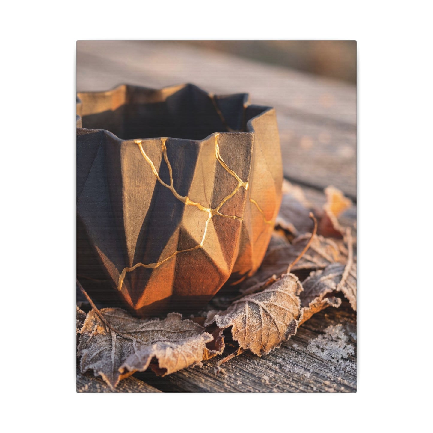 Paper Fold Gold Repair Canvas Art | Philosophical Kintsugi Art