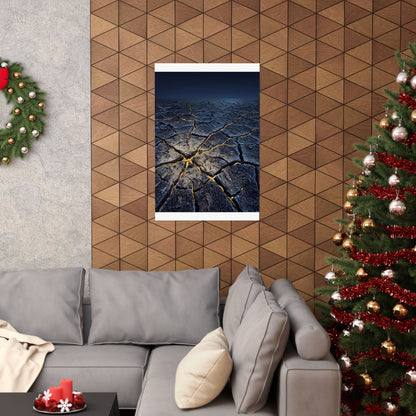 Ma Cracked Earth Wall Art Print - Kintsugi Broken Beauty