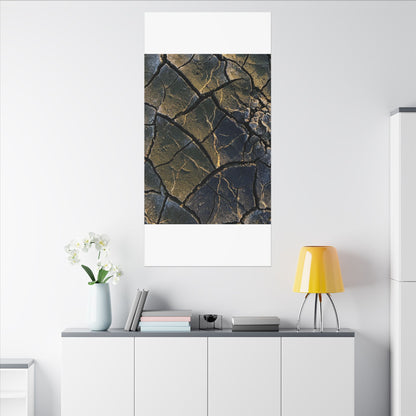 Winter Cracked Earth Moody Minimal Canvas Art | Atmospheric Decor