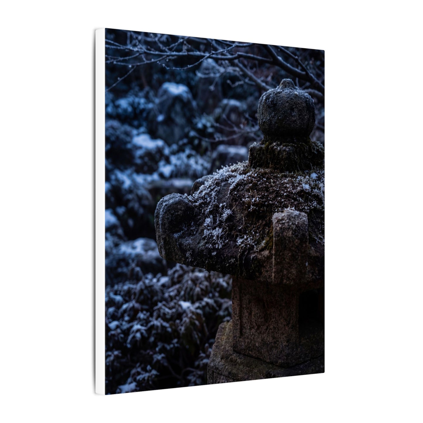 Moody Stone Lantern Canvas Art - Shadow Zen Dark Japandi