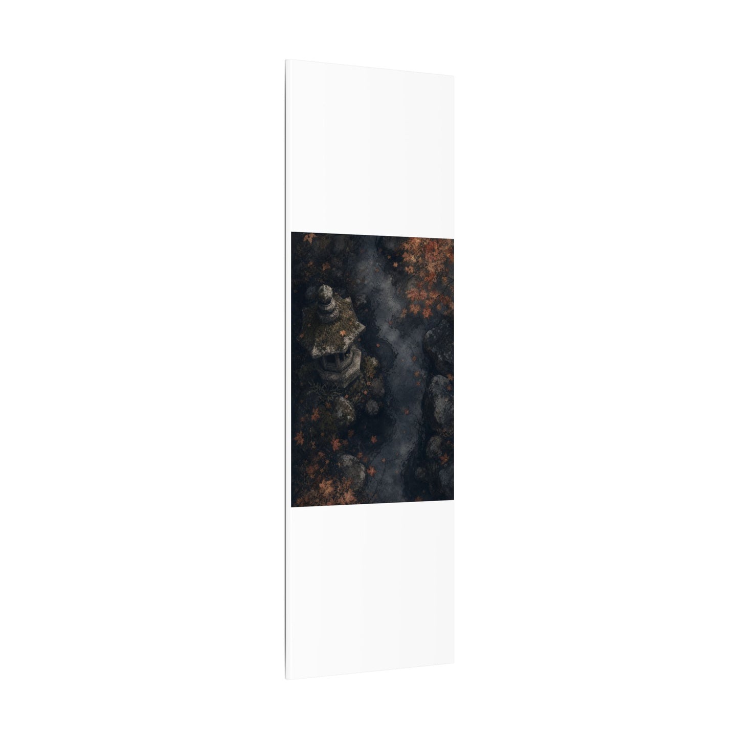 Stone Lantern Canvas Art | Autumn Japandi Texture Art