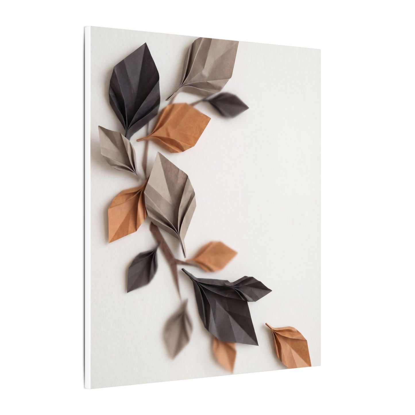 Paper Fold Autumn Canvas Art | Japandi Earthy Design