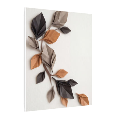 Paper Fold Autumn Canvas Art | Japandi Earthy Design