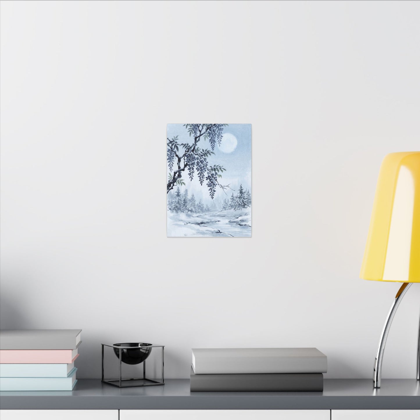 Seijaku Wisteria Canvas Art - Zen Sumi E