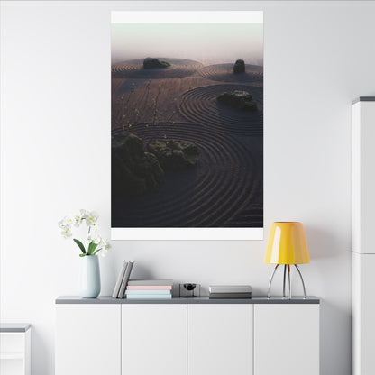 Spring Rock Garden Shadow Zen Canvas Art | Luxurious Decor