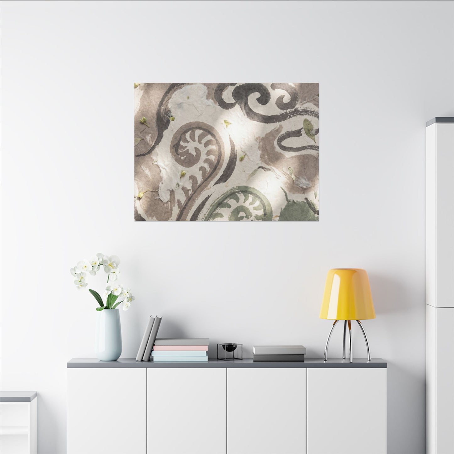 Dappled Ink Brushstroke Canvas Art - Japandi Ma