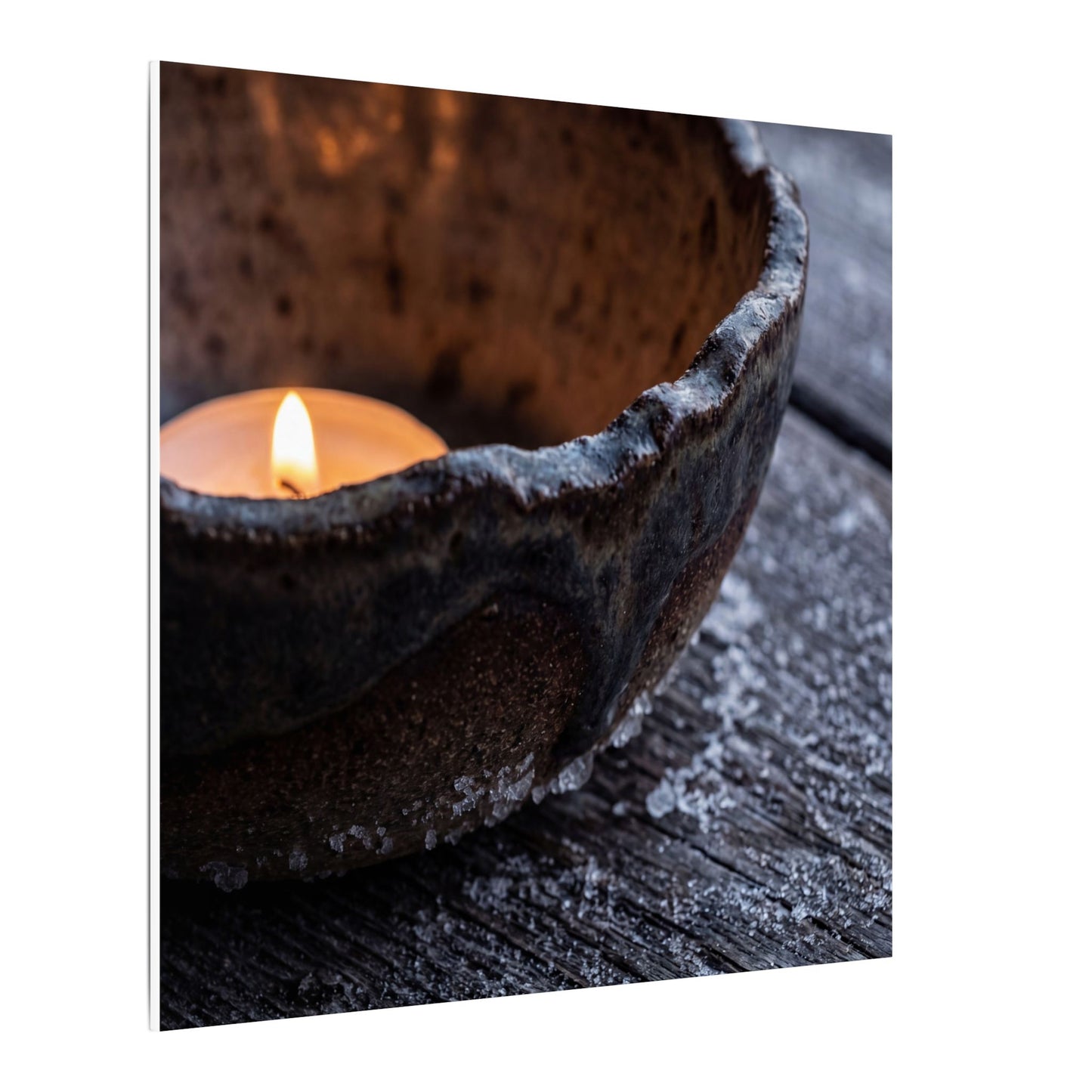 Atmospheric Ceramic Bowl Canvas Art - Moody Minimal Dark Japandi