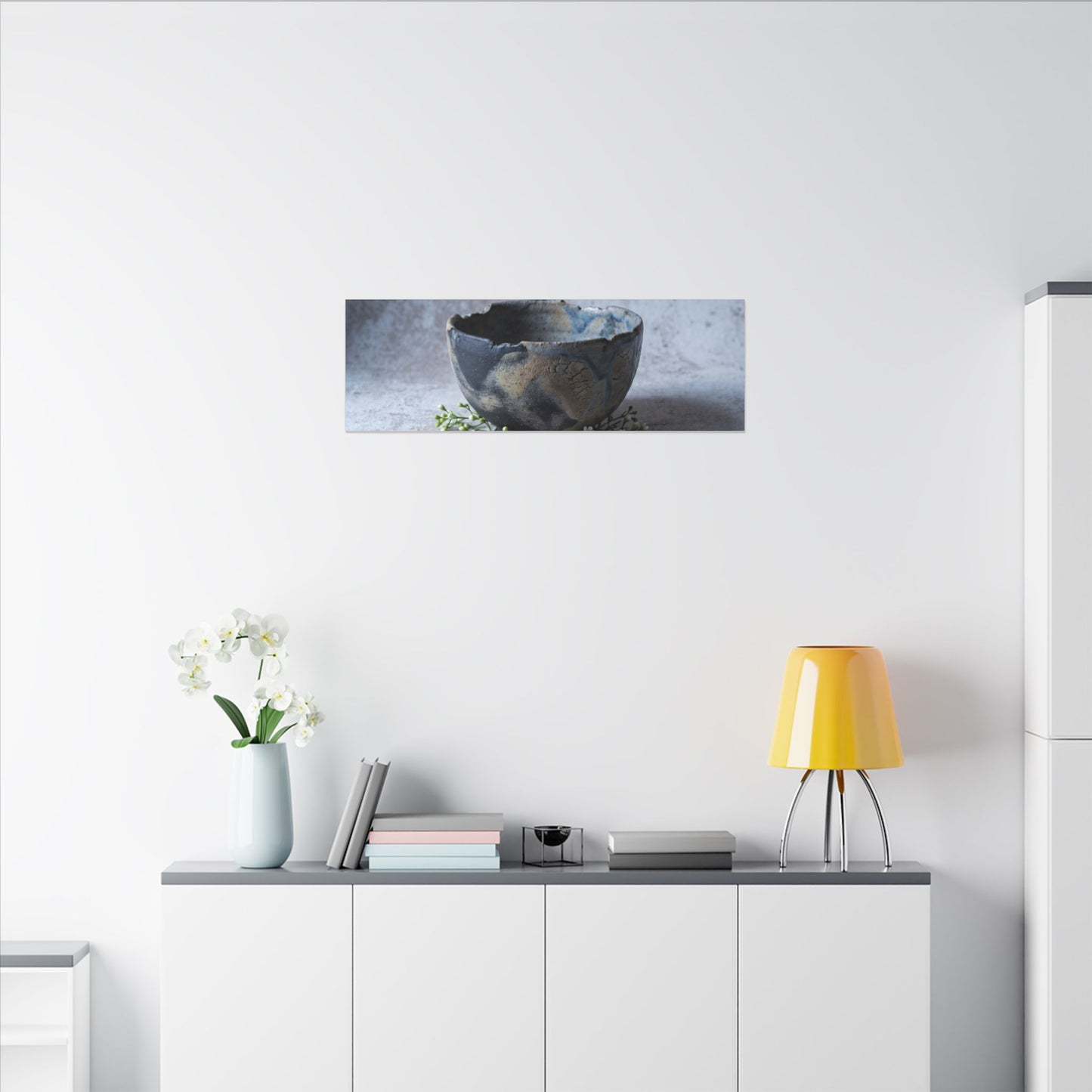 Ceramic Bowl Spring Canvas Art | Japandi Warm Design