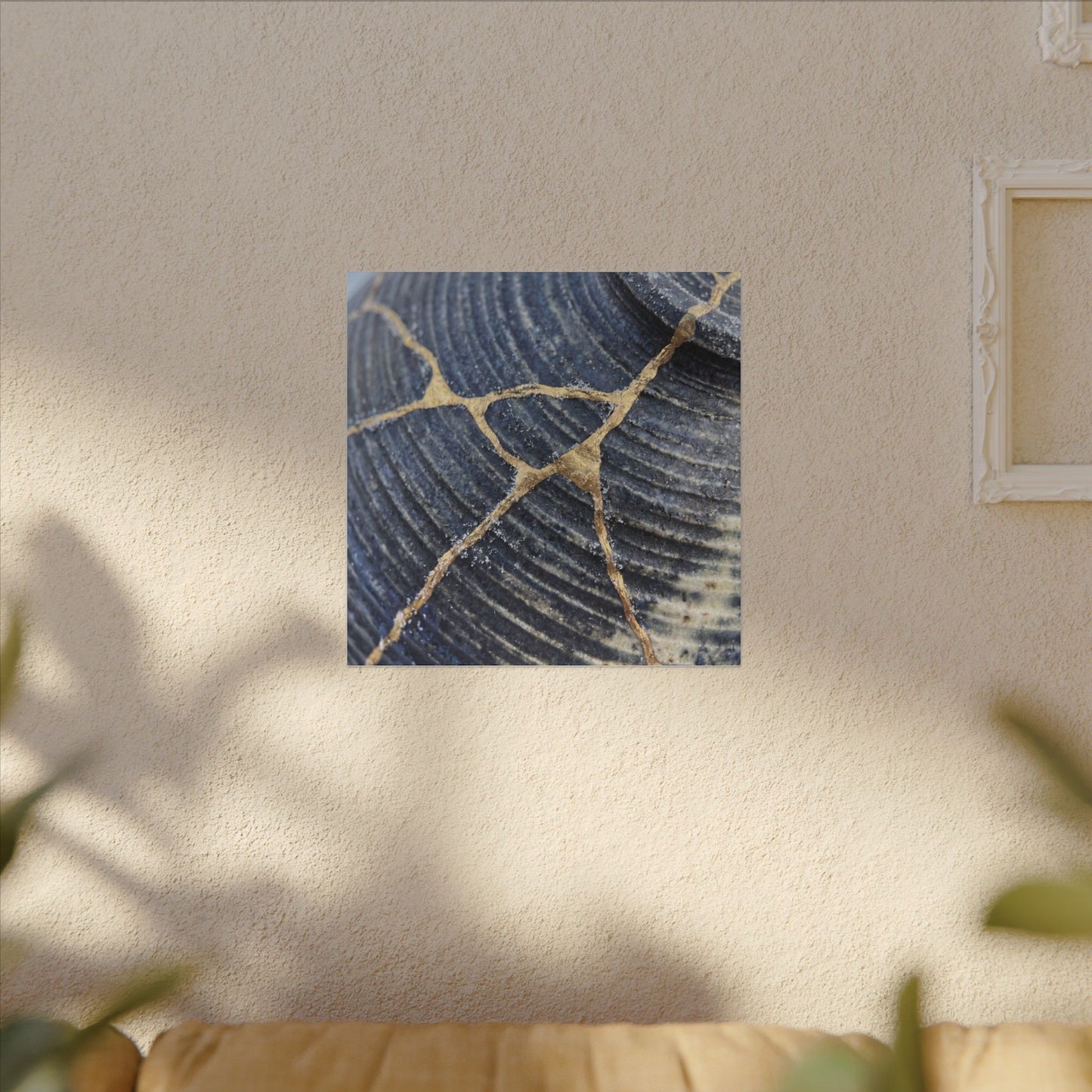 Shibui Water Ripple Canvas Art - Kintsugi Gold Repair