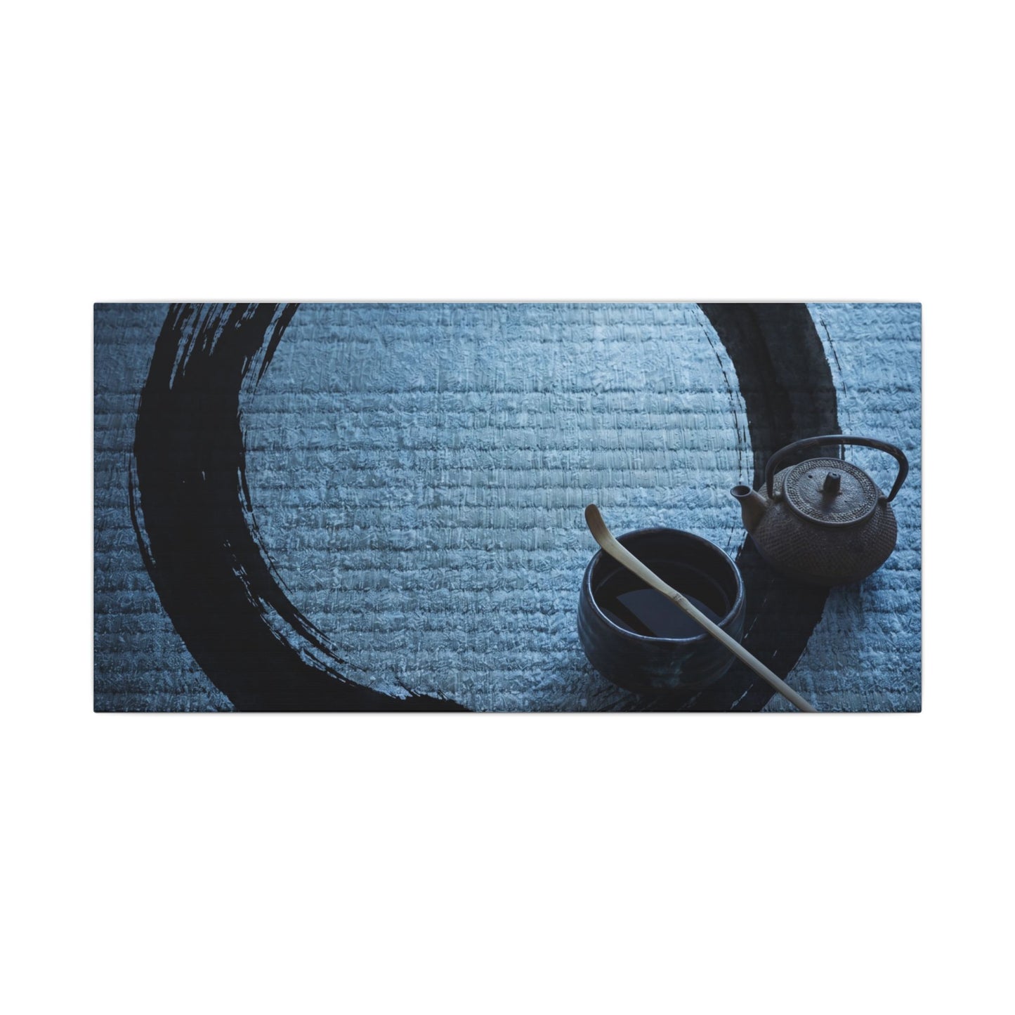 Winter Tea Ceremony Enso Canvas Art | Peaceful Decor