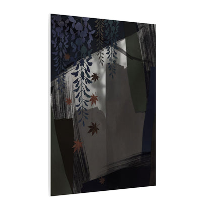 Wisteria Autumn Canvas Art | Dark Japandi Moody Design