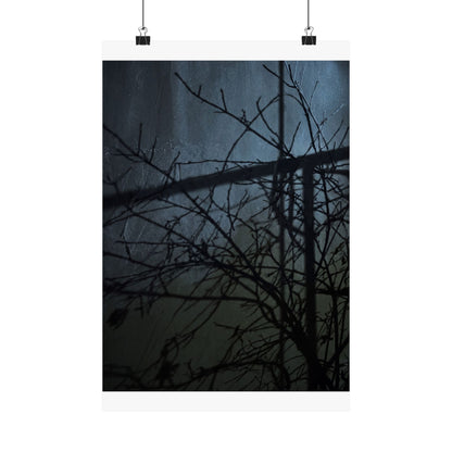 Shadow Play Winter Wall Art Print | Dark Japandi Luxurious Design