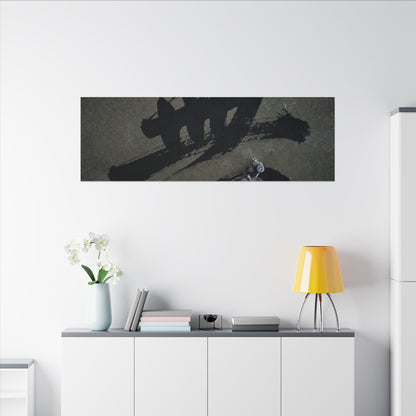 Sophisticated Calligraphy Canvas Art - Shadow Zen Dark Japandi