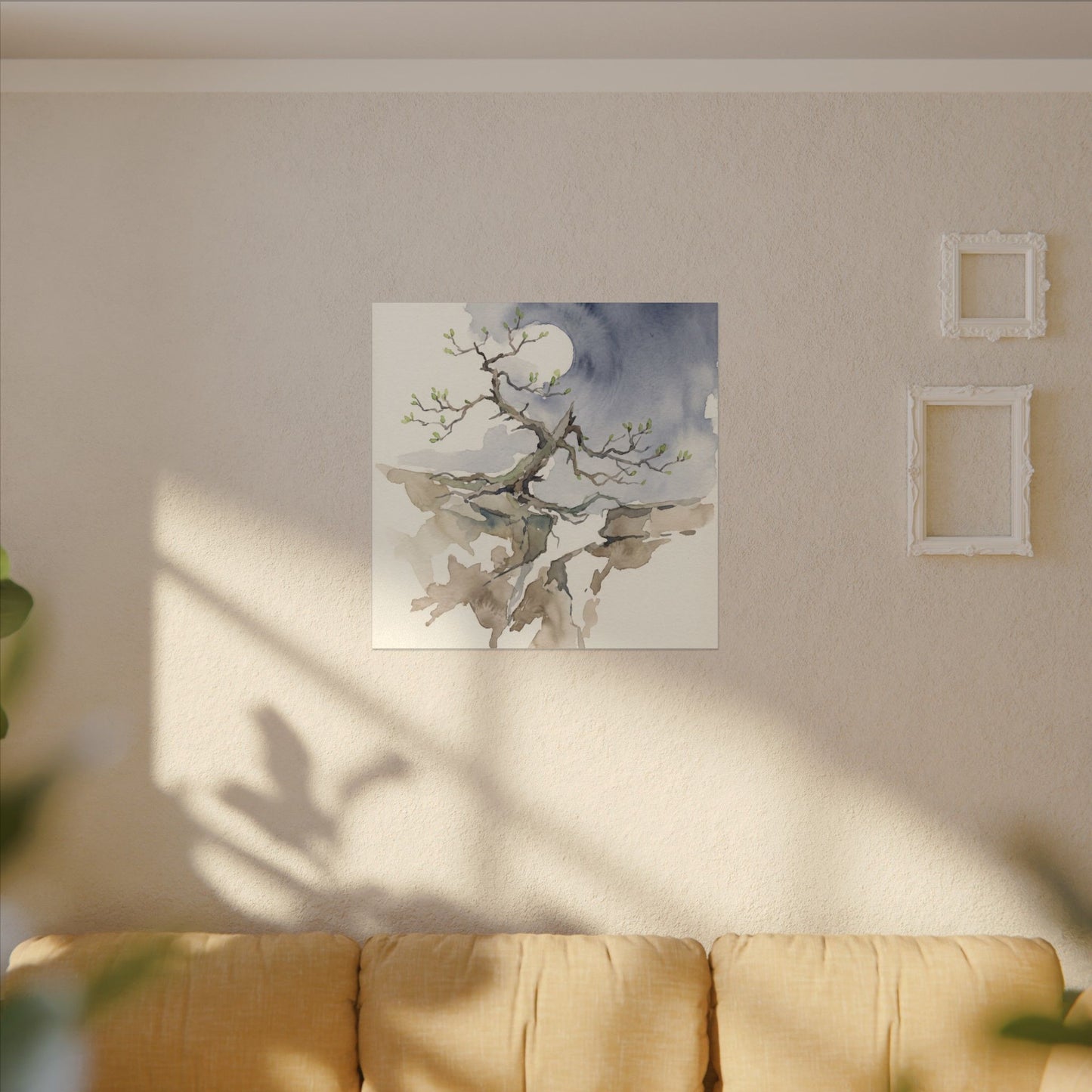 Moonlight Pine Tree Canvas Art - Japandi Ma