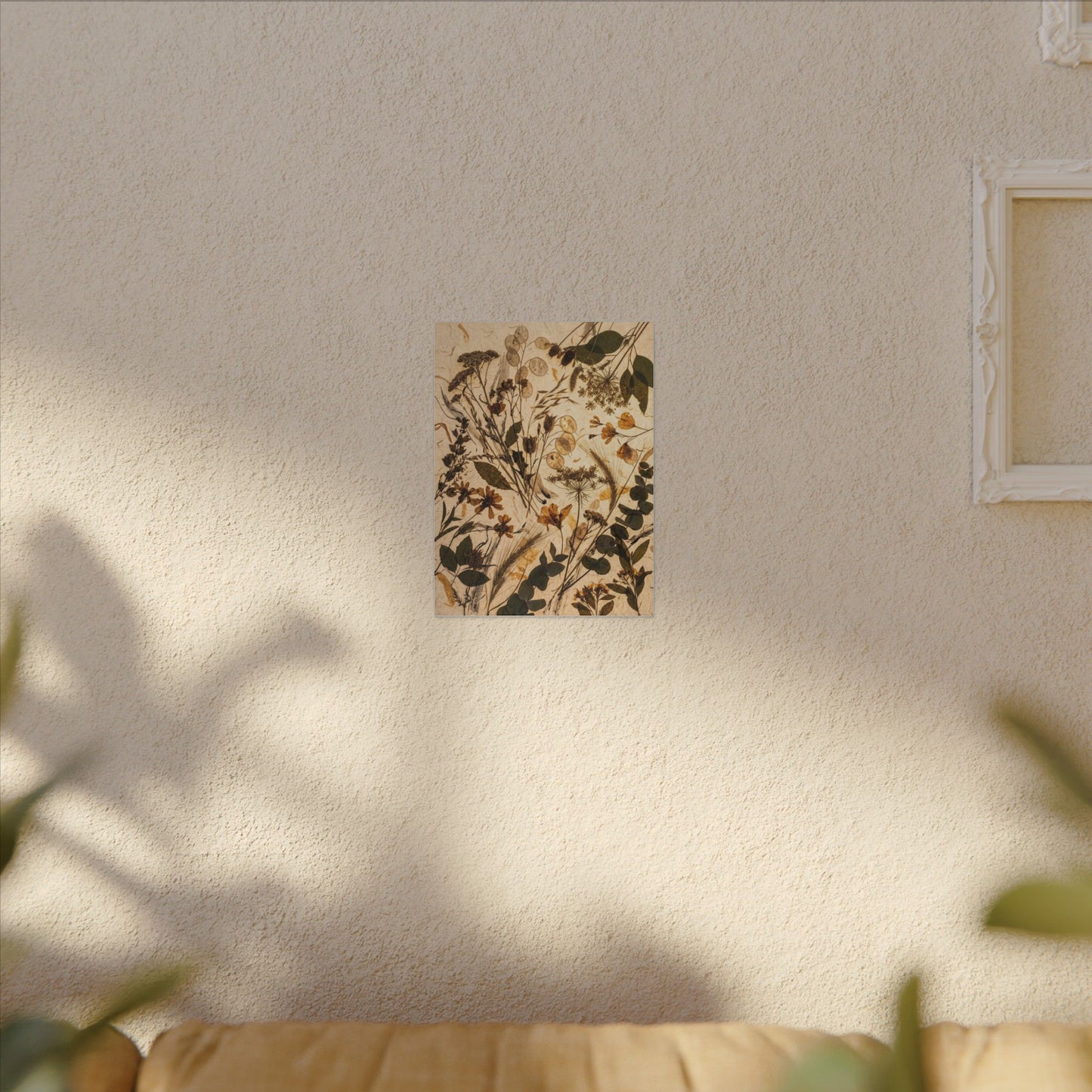 Dried Flowers Summer Canvas Art | Japandi Neutral Design
