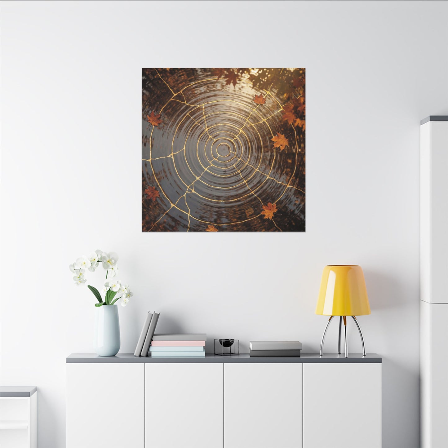 Artful Water Ripple Canvas Art - Gold Vein Kintsugi