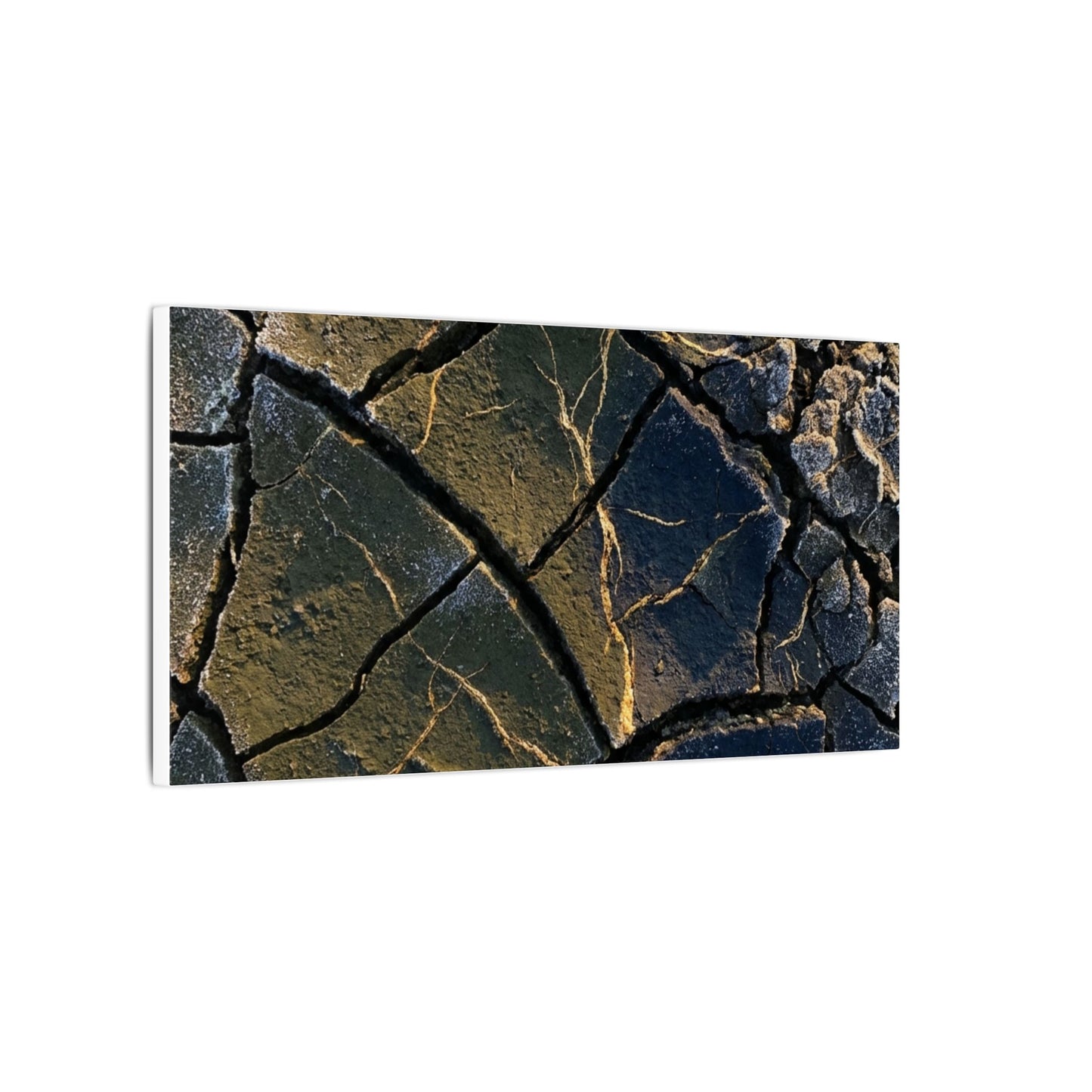 Winter Cracked Earth Moody Minimal Canvas Art | Atmospheric Decor