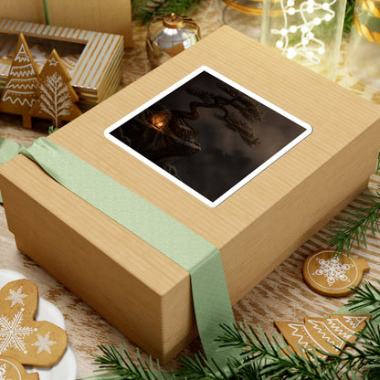 Pine Tree Winter Sticker | Dark Japandi Moody Design