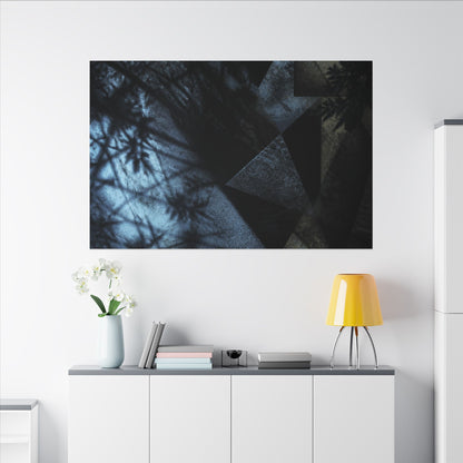 Shadow Play Winter Canvas Art | Dark Japandi Luxurious Design