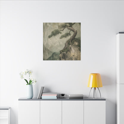Fukinsei Pine Tree Canvas Art - Japandi Texture