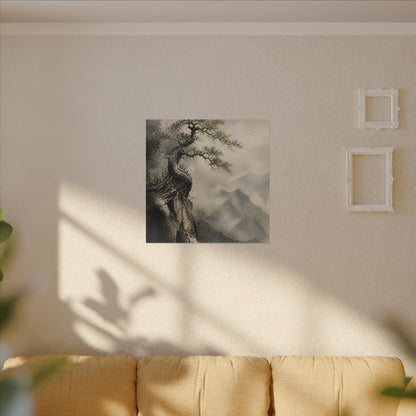Spring Pine Tree Watercolor Canvas Art | Warm Decor