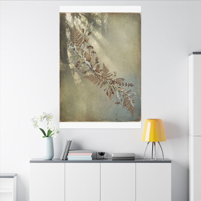 Winter Dried Flowers Forest Whimsy Canvas Art | Earthy Decor
