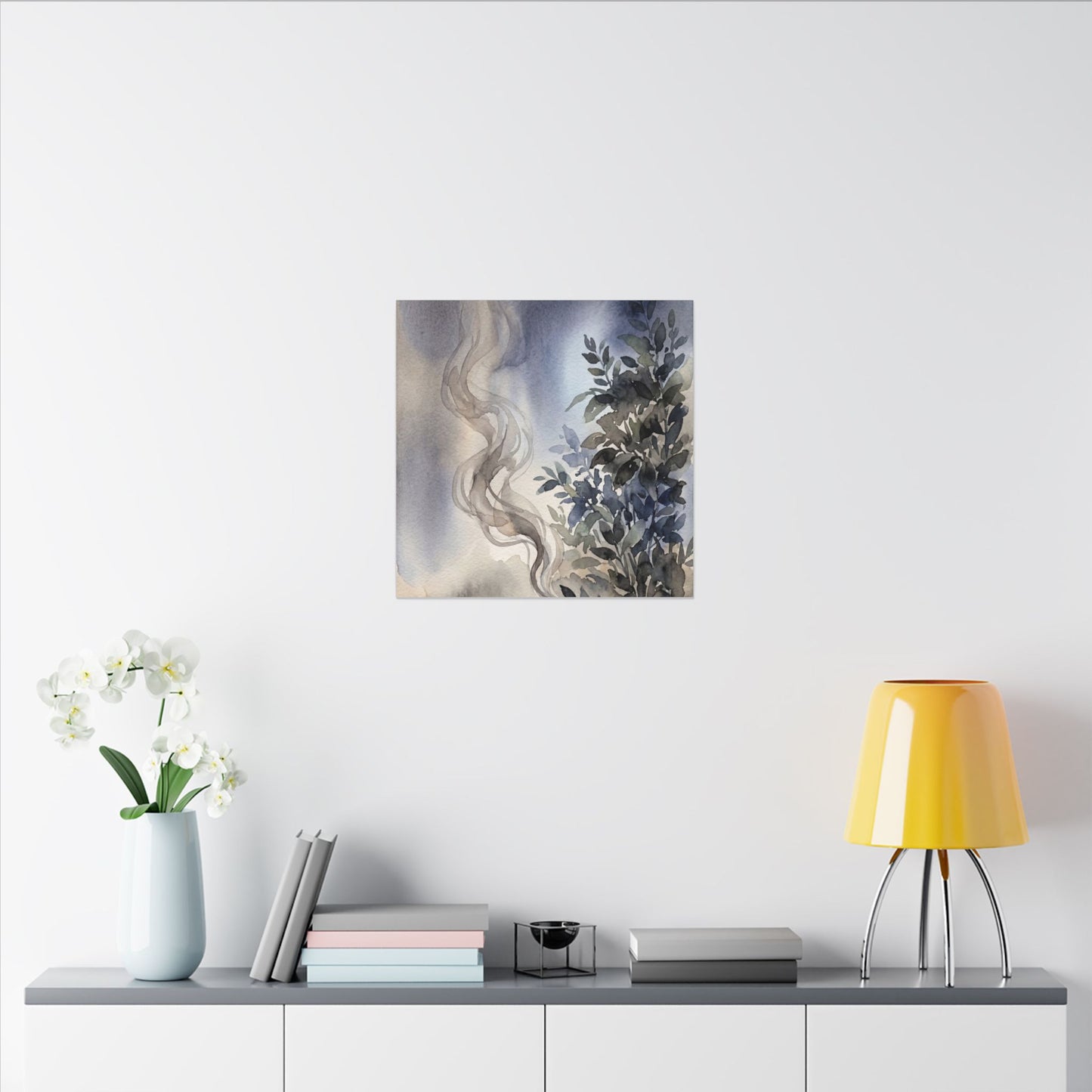 Incense Smoke Summer Canvas Art | Japandi Cozy Design