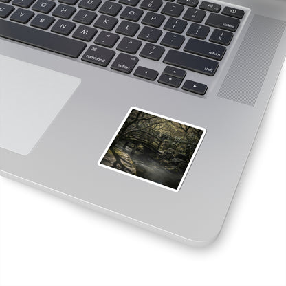 Wooden Bridge Shadow Zen Sticker | Bold Dark Japandi Art
