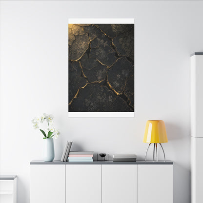Cracked Earth Canvas Art | Winter Dark Japandi Shadow Zen Art