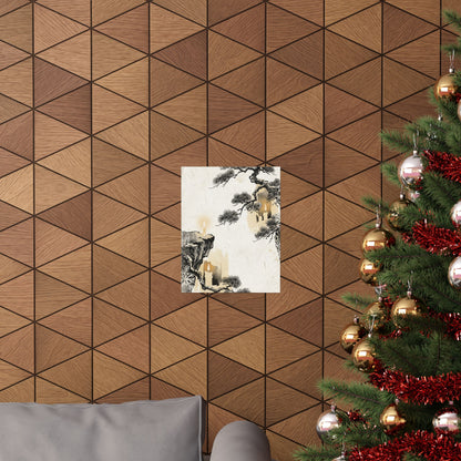 Ma Pine Tree Wall Art Print - Japandi Japanese Pattern