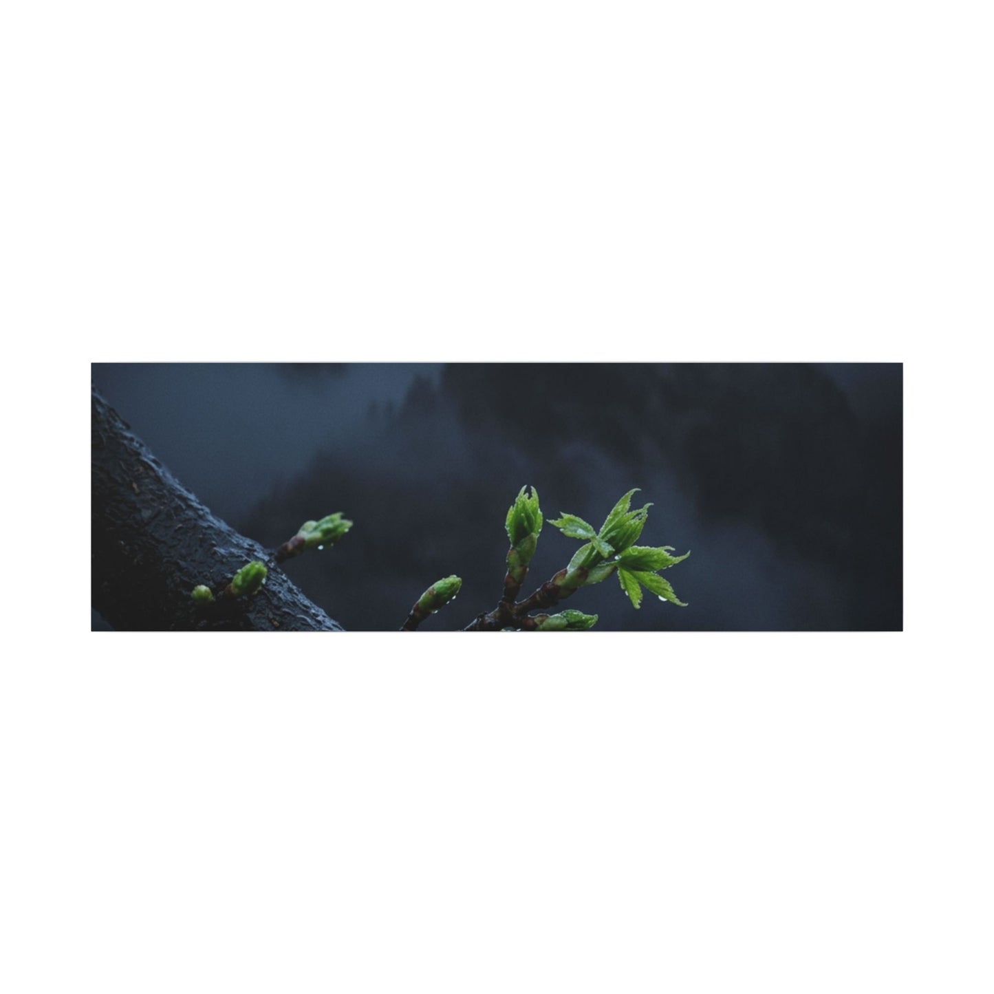 Moonlight Mountain Mist Canvas Art - Dark Japandi Kanso