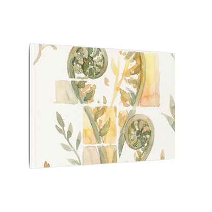 Earthy Fern Unfurling Canvas Art - Watercolor Japandi