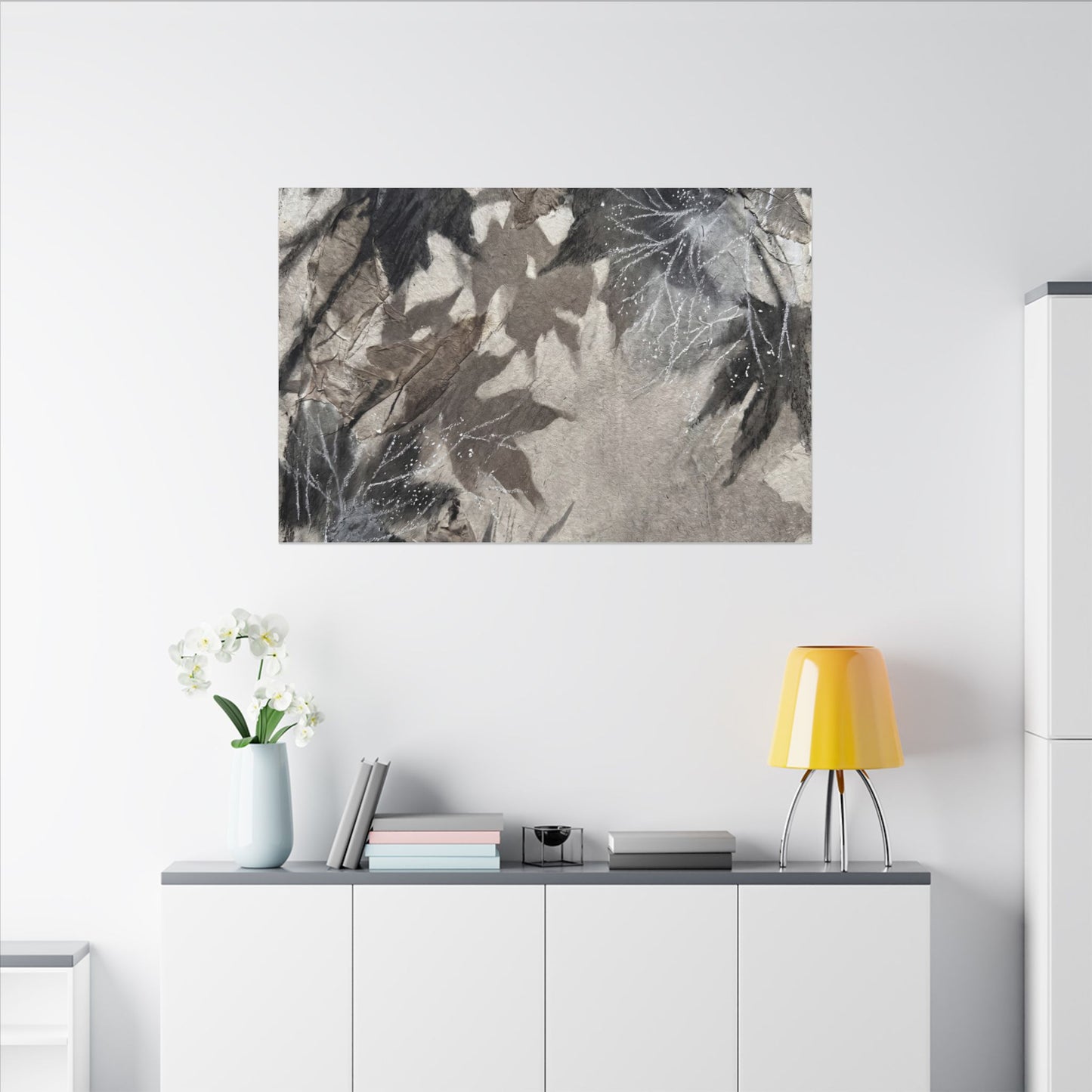 Shadow Play Texture Canvas Art | Cozy Japandi Art